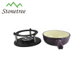 Cheap Cast Iron Cheese Fondue Pot with Forks and Stand